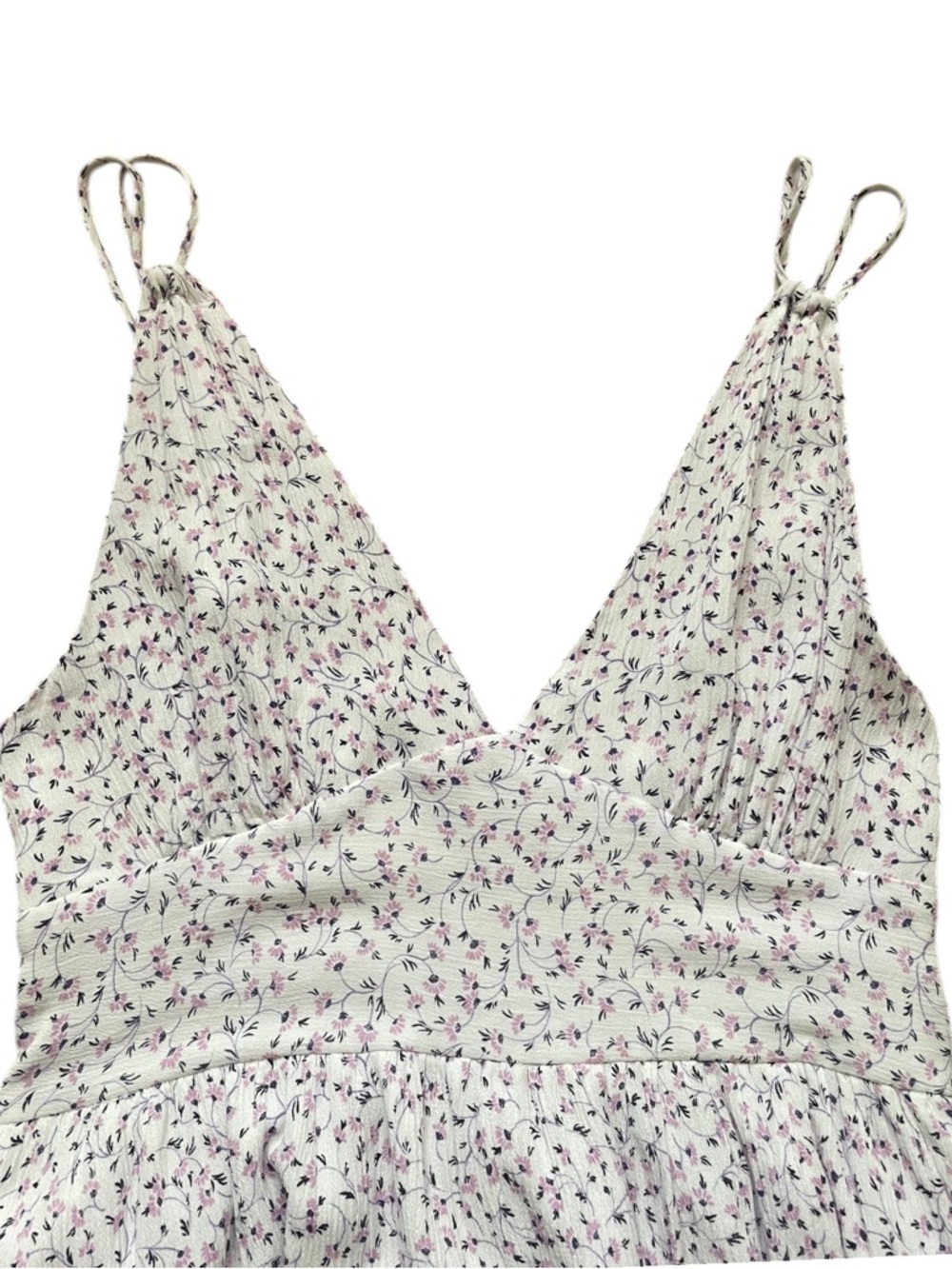BB Dakota Sunday’s Best Floral Maxi Dress Babydoll White Purple Med Romantic - Picture 5 of 11